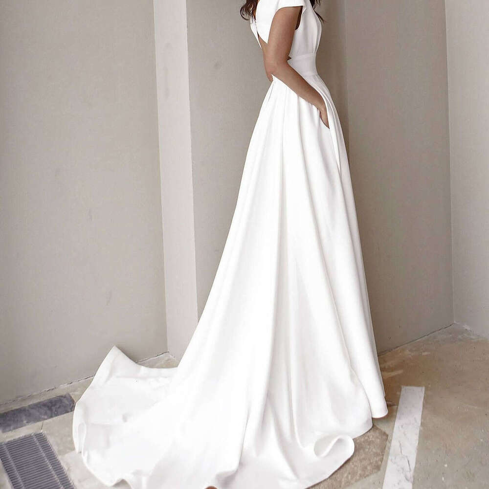 2025 Cross-Border Strapless Ruffled Red Black White Mid-Waist Solid Color Elegant Commuter Long Dress Evening Gown