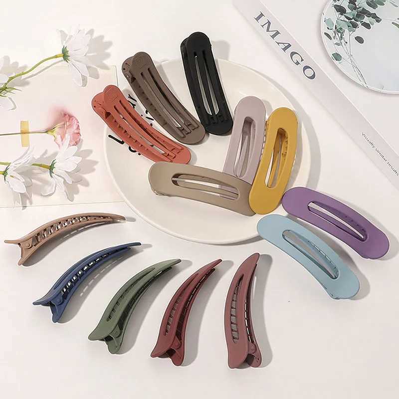 Korean Frosted Large Hair Clips for Women Girl Hair Accessories Fashion Solid Color Acrylic Hairpins Toothed Non-slip BB Barrette Z250729