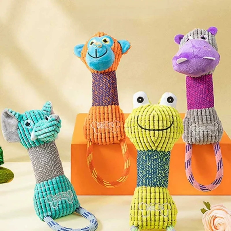 Dog Toy Animals Shape Bite Resistant Squeaky Toys Corduroy for Small and Large Dogs Puppy Pet Training Accessories 250729