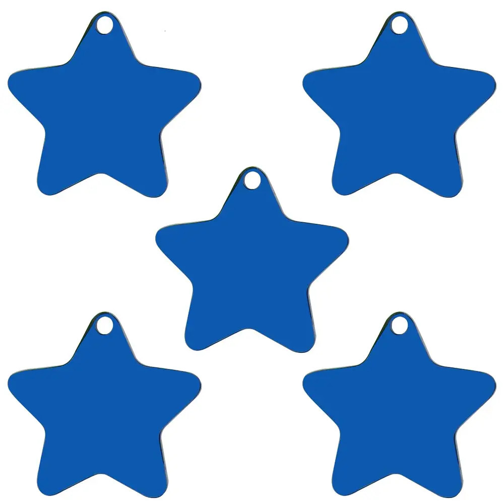 Wholesale 20Pcs Stainless Steel Star ID Tag Personalized Dog ID Tags For Man Customized Laser Cat Puppy Blank Pet ID Tags 250729
