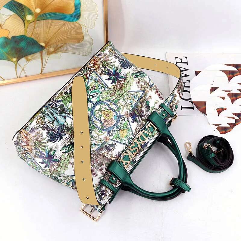 Designer Luxury Jungle Pattern Women S Handbags Large Capacity Crossbody Belt Lettering Decoration Shoulder Designer Bag