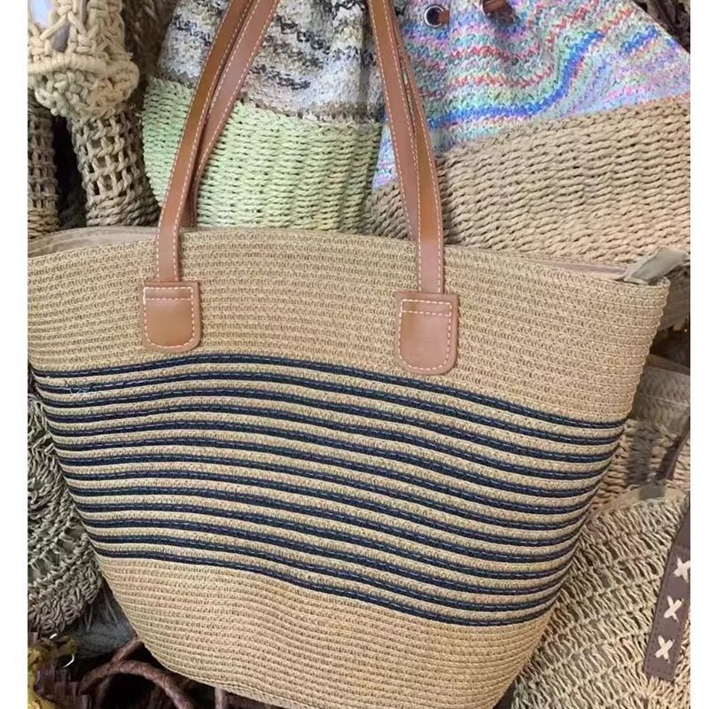 New high-capacity shoulder bag, cotton woven bag, new hollow mesh handbag, designer bag, beach vacation crossbody bag