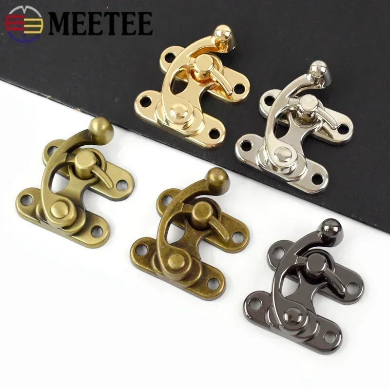 1-5Pcs 45X37mm Metal Bag Buckles Handbag PadLock Hasp Clasp Luggage Replacement Lock Jewelry Box Screws Toggle Accessories 250723