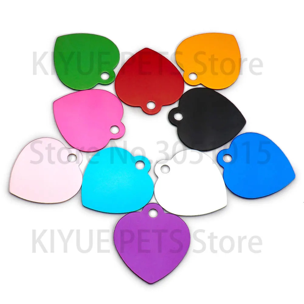Wholesale 100Pcs Personalized Heart Dog Tag Pet Dog ID Name Wedding Gift Tag Card Customized Laser Name Dog Collar Accessories 250729