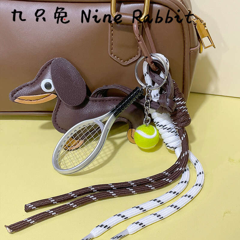 Korean Miu Baseball Chocolate Leather Dachshund Dog Plush Bag Pendant Car Hanging Ornament Backpack Ins Style Decoration