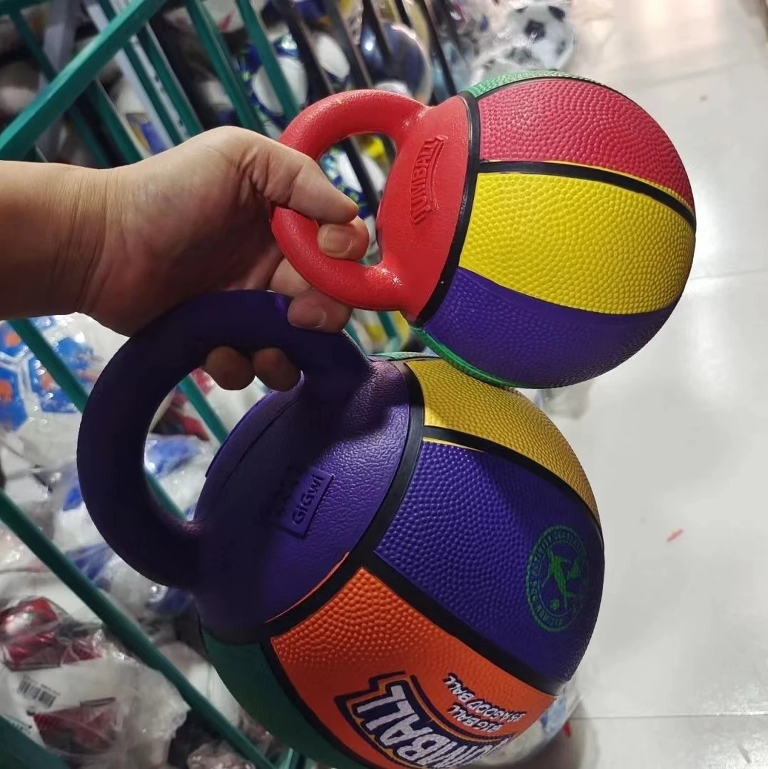 Pet Dog Toy Ball BiteResistant Basketball Rubber Handle Indestructible Large and Small Training Interactive Game Toy 250729