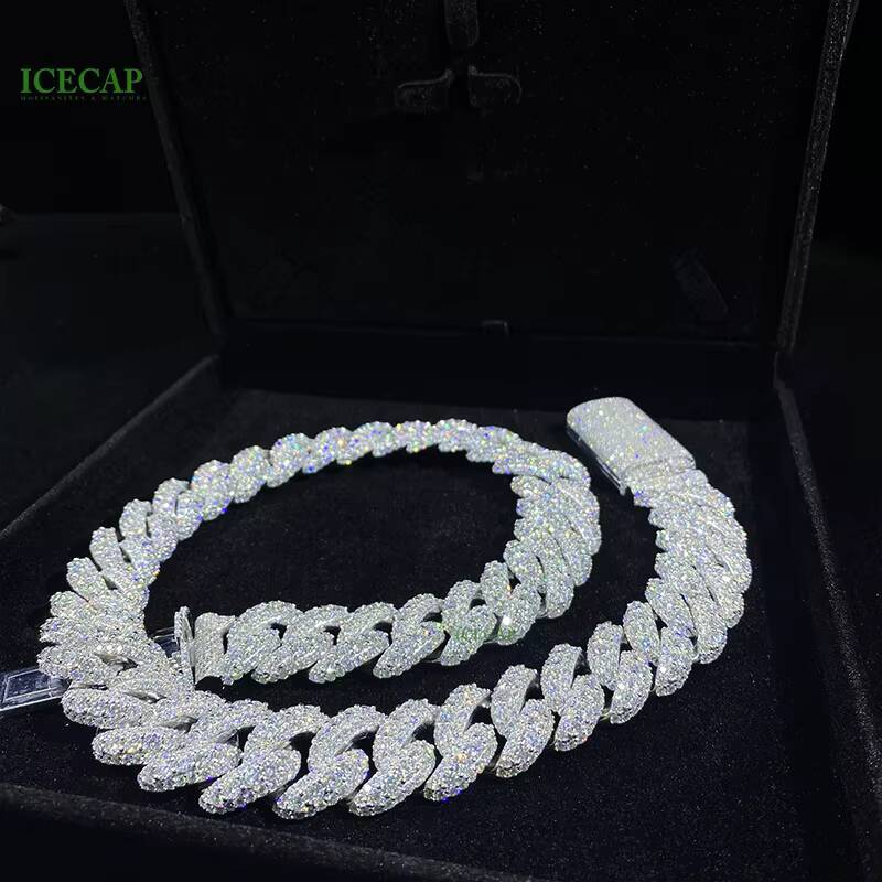 Elegant White Gold Finish with Real Diamonds Accentuated by Sparkling CZs - Thick Woven Cuban Bracelet Design