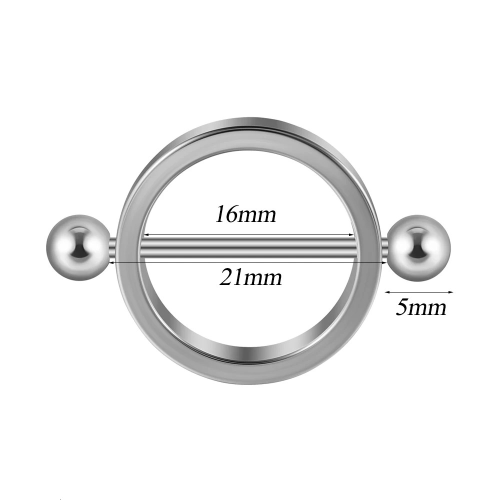 1Pair Steel Black Gold Plated Nipple Piercing Round Hoop Barbell Nipple Shield Women Sexy Piercing Jewelry 14G 250729
