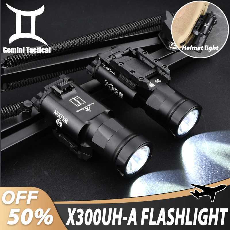 300UH-A Hanging Flashlight 300uh-a White LED Spotlight Pisto Scout Lamp Outdoor Hunting Helmet Light For G17 18 R250728