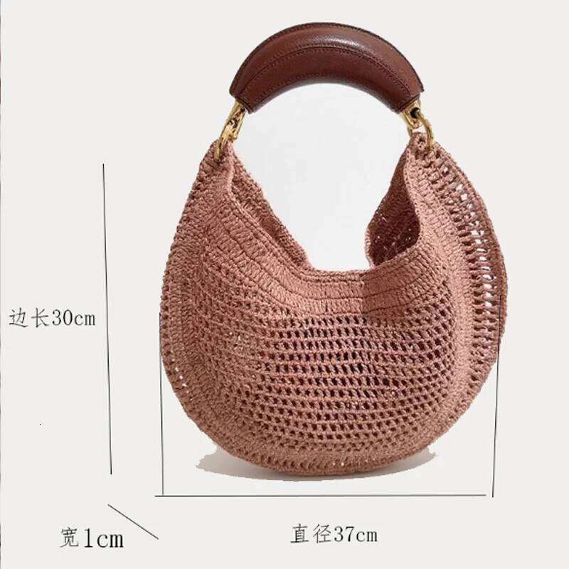 Classic Summer Beach Straw Woven Bags For Women Designer Handbag Purse 2025 New Handle Underarm Shoulder Bag