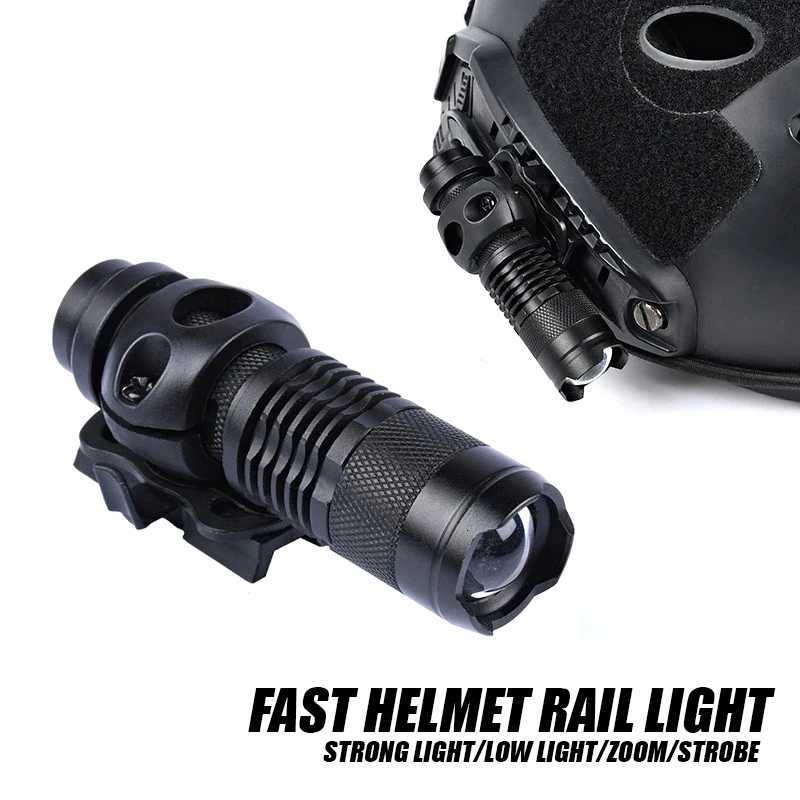 Tactica Hunting Fast Helmet Light WADSN Tactica Flashlight Airsoft Strobe Constant Moment Helmet Lamp With White Scout Light R250728