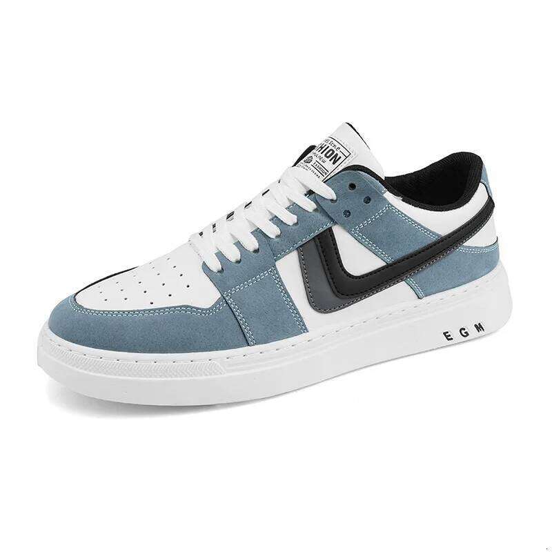 2024 Spring/Summer New Men's Fashion Casual Board Lace Up Color Blocking Korean Versatile Trendy Shoes Flat Bottom