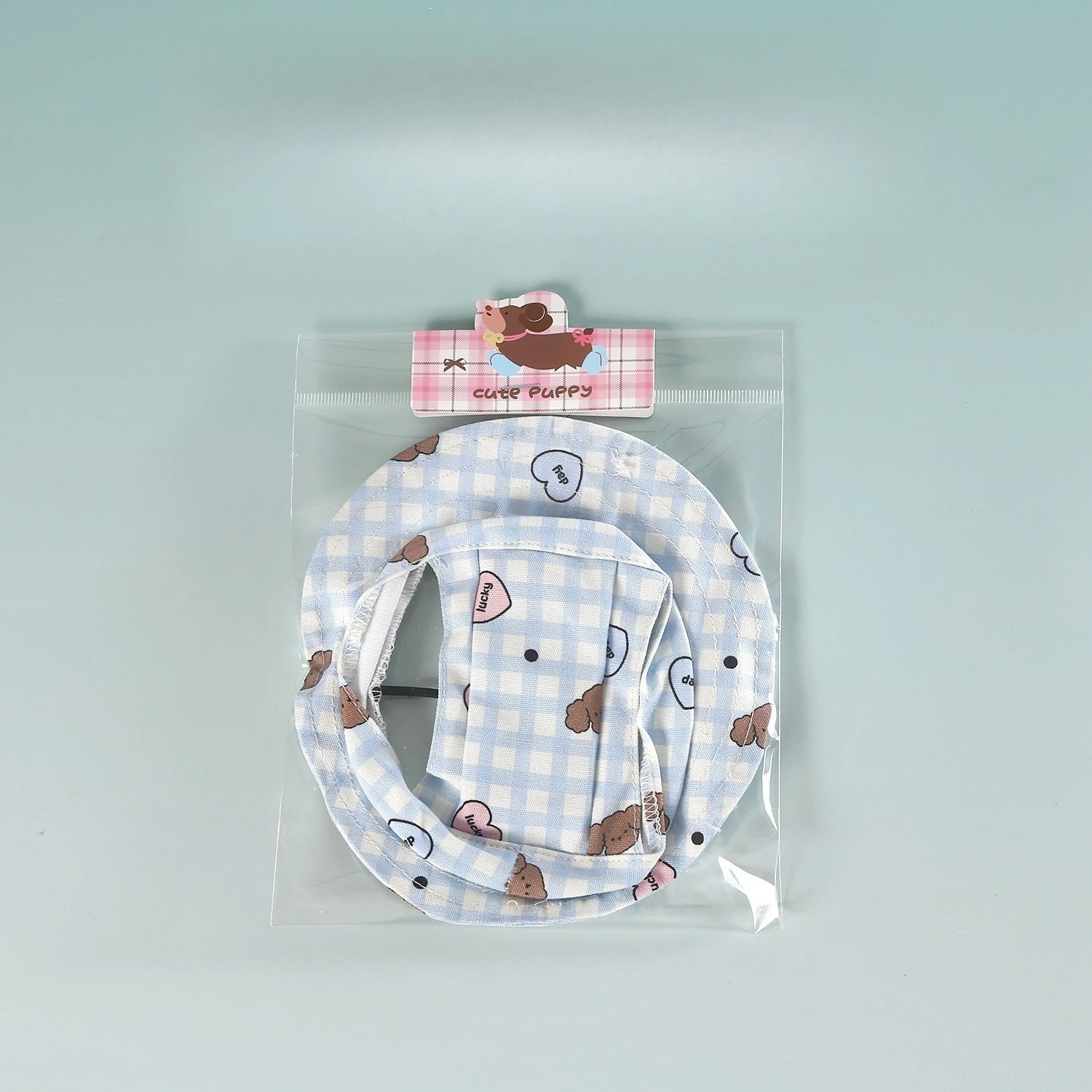 Pet Sun Hat Cartoon Plaid Canvas Puppy Cat Shiba Inu Corgi Out with Ears Fisherman Hat 250729