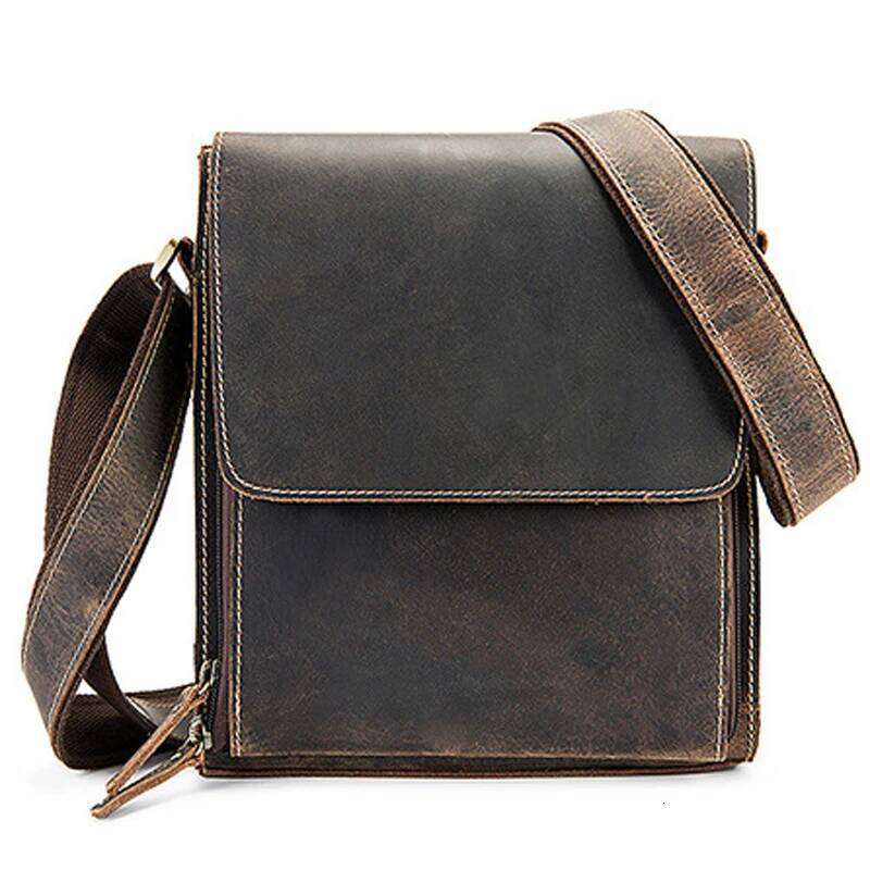 OLOEY Casual Crossbody Genuine Shoulder Messenger Crazy Horse Leather Men Bags Wholesale Free Shipping