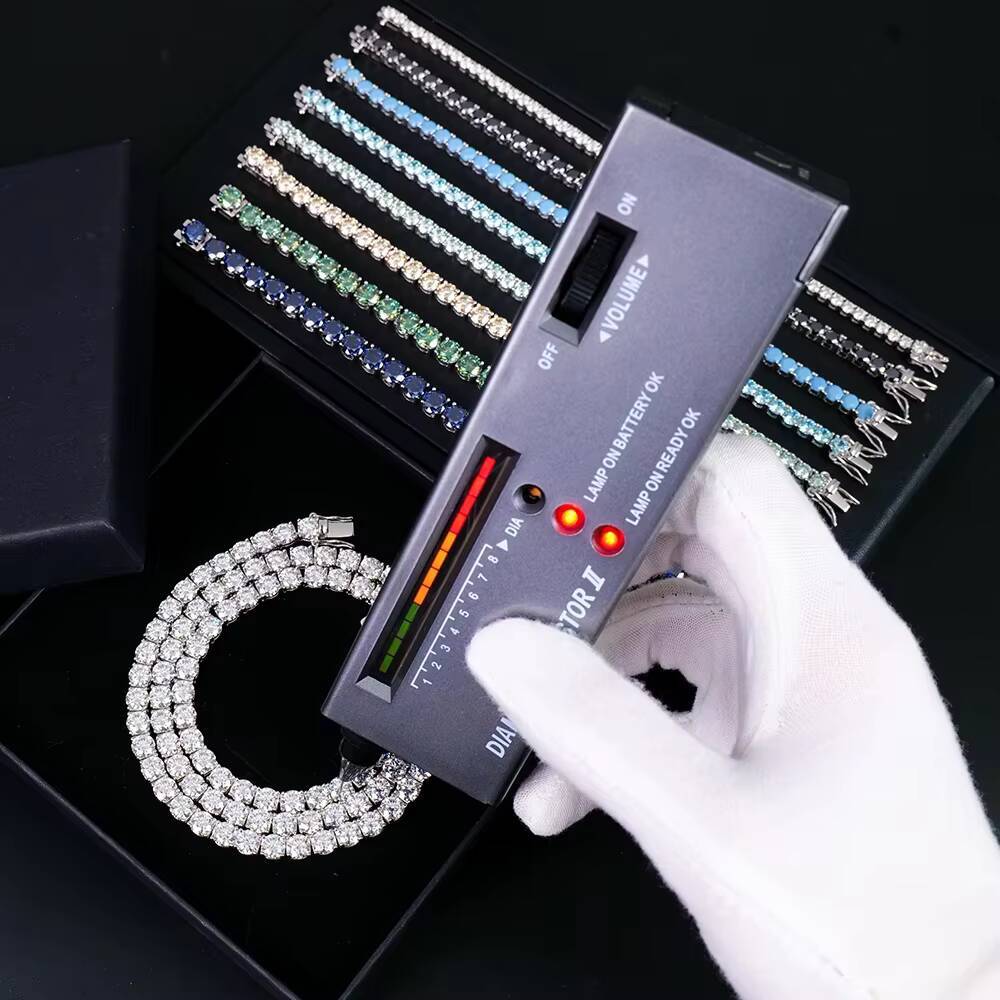 Hot Sale 925 Sterling Silver VVS Moissanite Tennis Chain Necklace Bracelet Party Hiphop Style Cuban Link Chain Necklace for Men