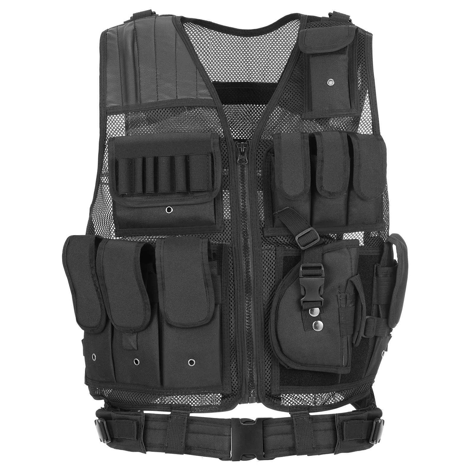 TOMSHOO Tactical Vest Multi-Pockets Breathable Combat Vest Outdoor Military Airsoft Army Vest for Hunting Camping Hiking Z250728