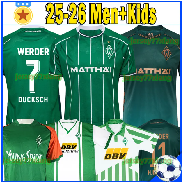 25 26 Werder Bremen Soccer Jerseys Retro 1994 97 2001 03 Football Shirts STAGE DUCKSCH WEISER KOWNACKI NJINMAH LYNEN GRULL SCHMID MALATINI Men Uniforms Kids Kits Sets