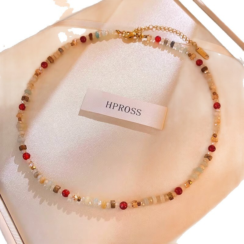 Light Xiaomi Bead Necklace for Women Dopamine Colorful Choker 2025 New Niche High-end Collarbone Chain Accessory Jewelry for Women