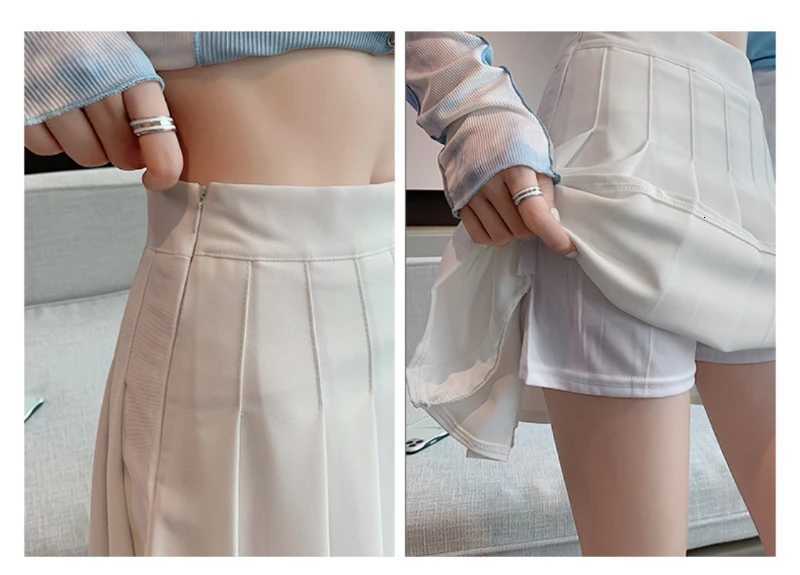 Classic Women Skirt Preppy Style Mini Skirts Chic Student Pleated Skirt Harajuku Uniforms Ladies Girls Dance Skirt With Lining R250728