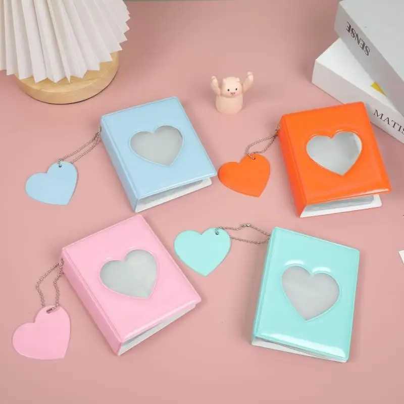 New 3-inch Solid Color Photo Album Love Hollow Photocard Holder with Heart Pendant Kpop Idol Cards Collection Book Album Z250729