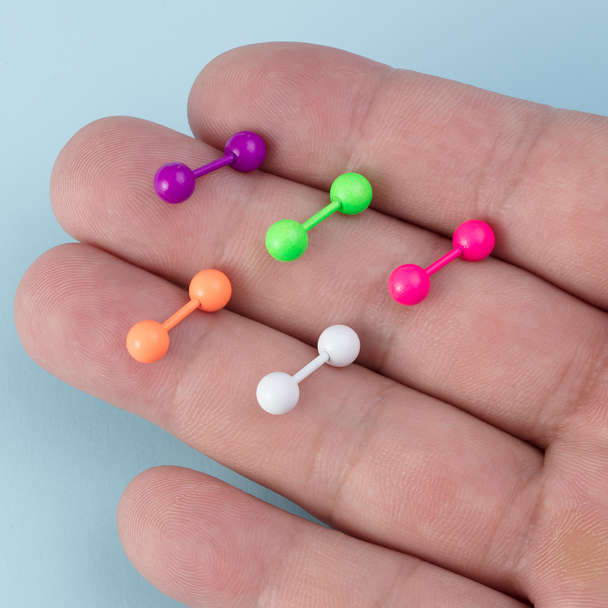 Baking paint stainless steel round ear bone nail human piercing earring jewelry wholesale