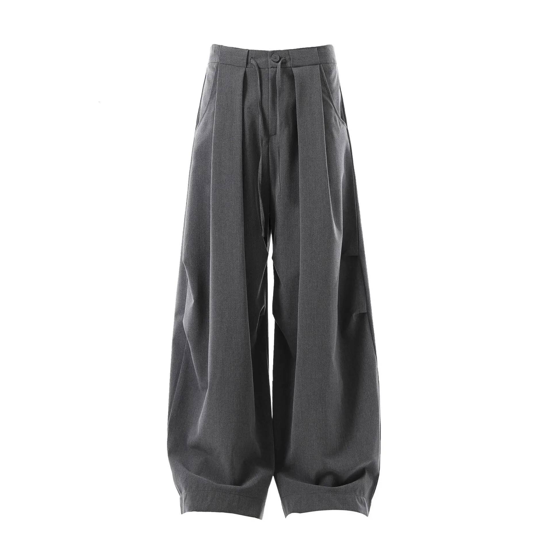 2025 New American Fold Western For Men Spring Autumn Thin Wide Leg Floor Dragging Loose Casual Dress Pants Relaxed Fit