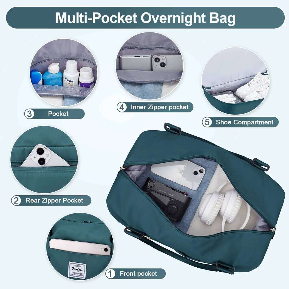 2Pc Foldable Travel Duffel Airlines Carry On Weekender Overnight Tote With Cosmetic Gym Yoga Bag For Women Men luxury bag designer bag