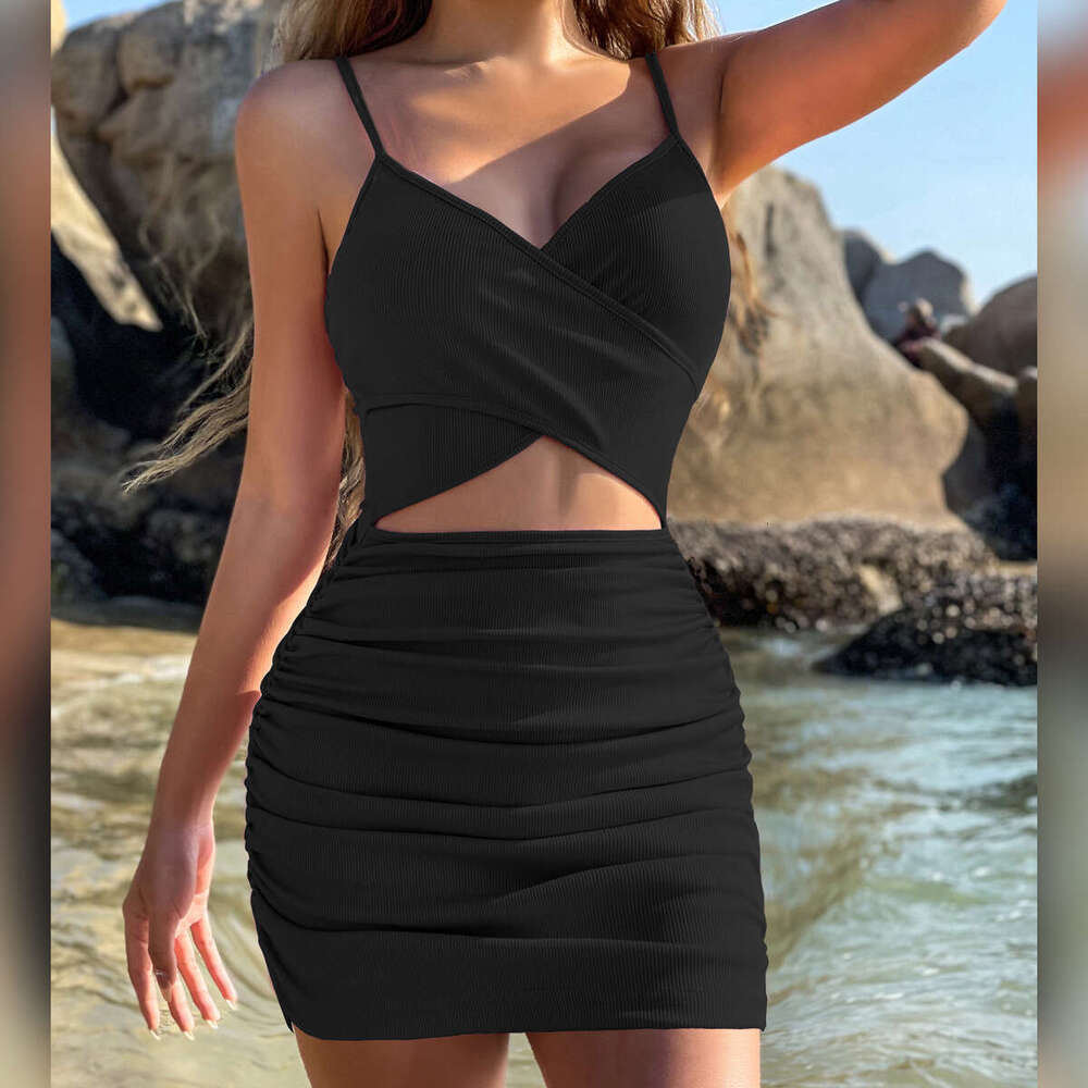 New Women's Fashion Cross Strap Hollow Out Dress B5