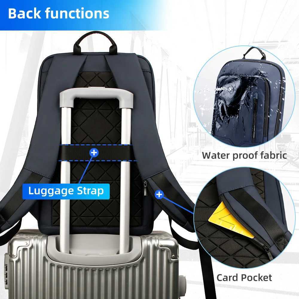HK Slim Backpack For Men 15.6 Inch Laptop Bags Waterproof Minimalist Business Backpack With USB Charging Casual Travel Work Bag S250728
