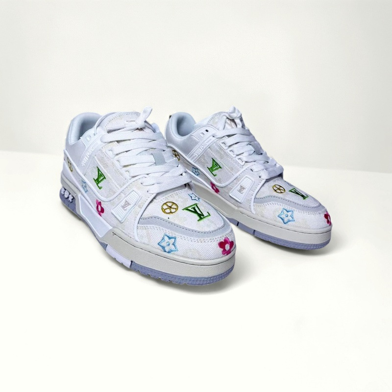 Designer Shoes 2025 New Style denim embroidered sneakers for both men and women, fashionable and versatile soft-soled anti-slip sneakers, casual shoes