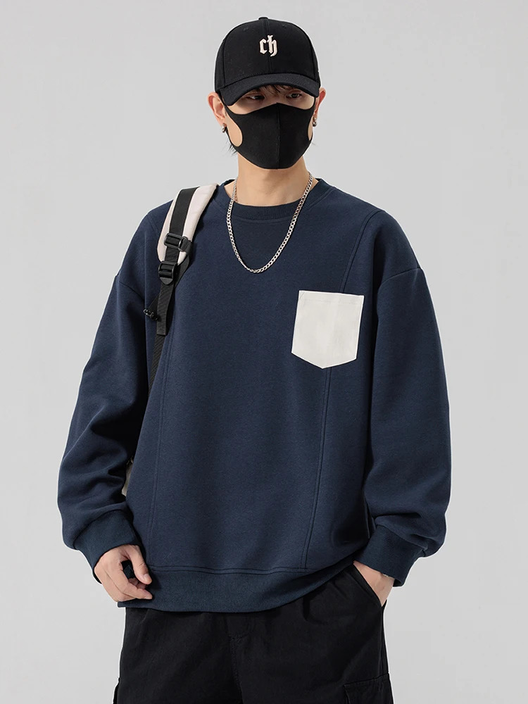 Korean Style Mens Sweatshirts Big Size 6XL 7XL 8XL Spring Autumn Sportswear ONeck Long Sleeve Loose Hoodie Basic Pullover Tops 250729