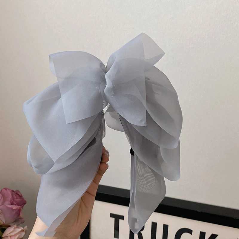 Lystrfac New Mesh Banana Clip Bow Hair Clips for Women Girls Back Head Hairpin Ponytail Clip Fashion Hair Accessories Z250729