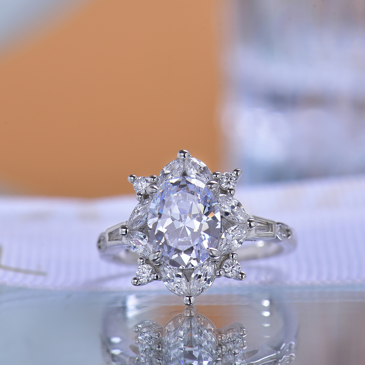 Charming Girlish - style Moissanite Ring - Ideal Gift for Embracing Femininity, Shiny Gem Accessory Filled with Sweetness