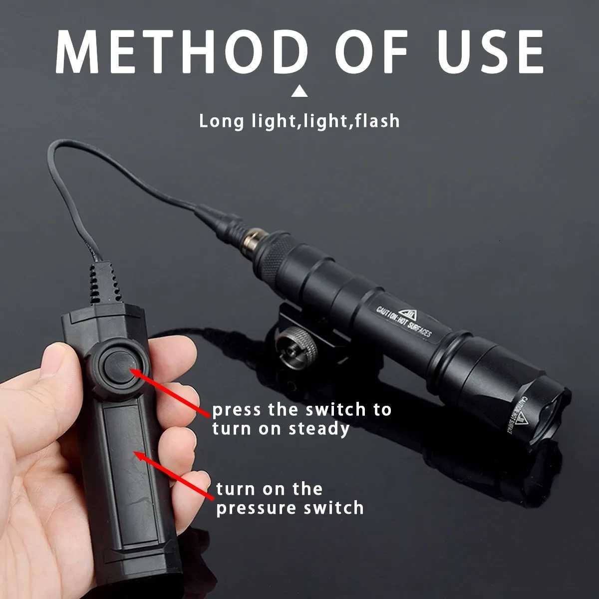 Tactical SF M600 M300 Airsoft Powerful Flashlight Dual Switch AR15 Rifle 20mm Rail Hunting Weapon LED Gun Lamp Scout Lights XJ250728