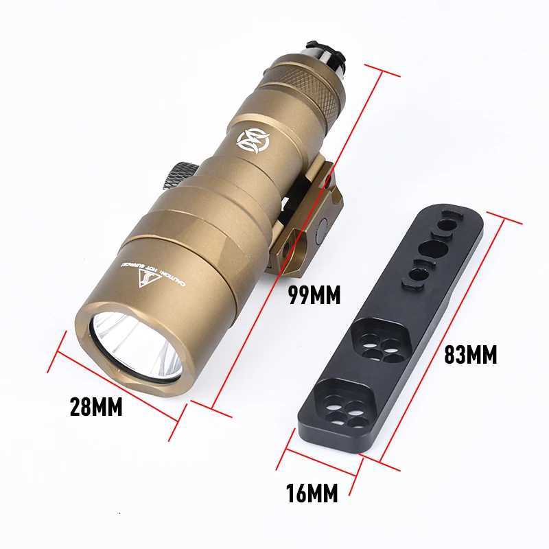 SF M300 M300C Tactical Flashlight White LED Scout Light Hunting Airsoft Weapon Accessory Offset Base for Mlok Keymod Rail XJ250728