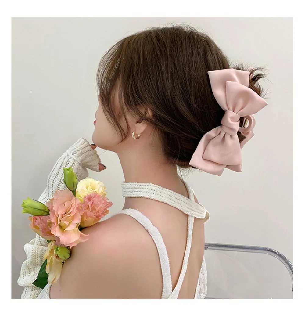 Fashion Women Bow Hairpin Korean Version Of Solid Color Butterfly Satin Hair Clips Girls Hair Accessories Headwear Z250729