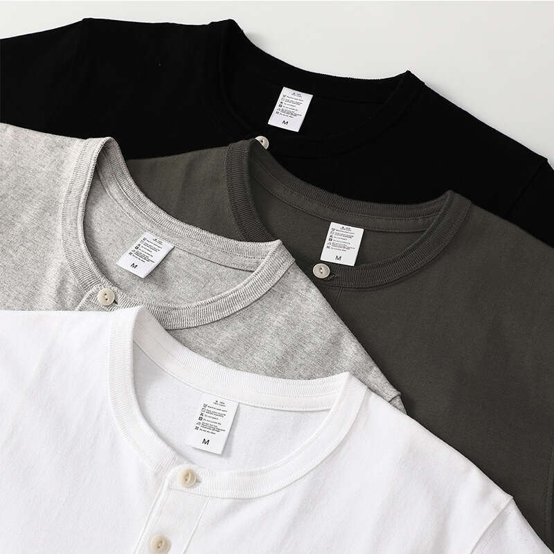 Designer Clothing 2025 Bronson Classic Henley Shirts American Casual Vintage Style Short Sleeve Tee Men