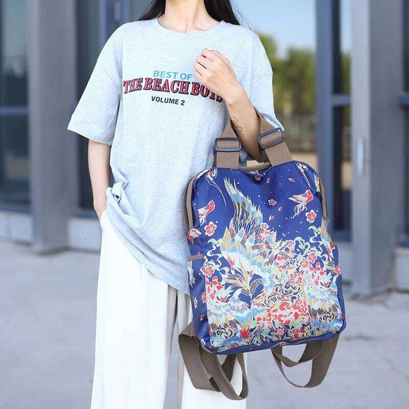 Fashion Embroidery Backpacks Female Waterproof Nylon Rucksacks Women Large Travel Bags School For Students Shoulder Bag