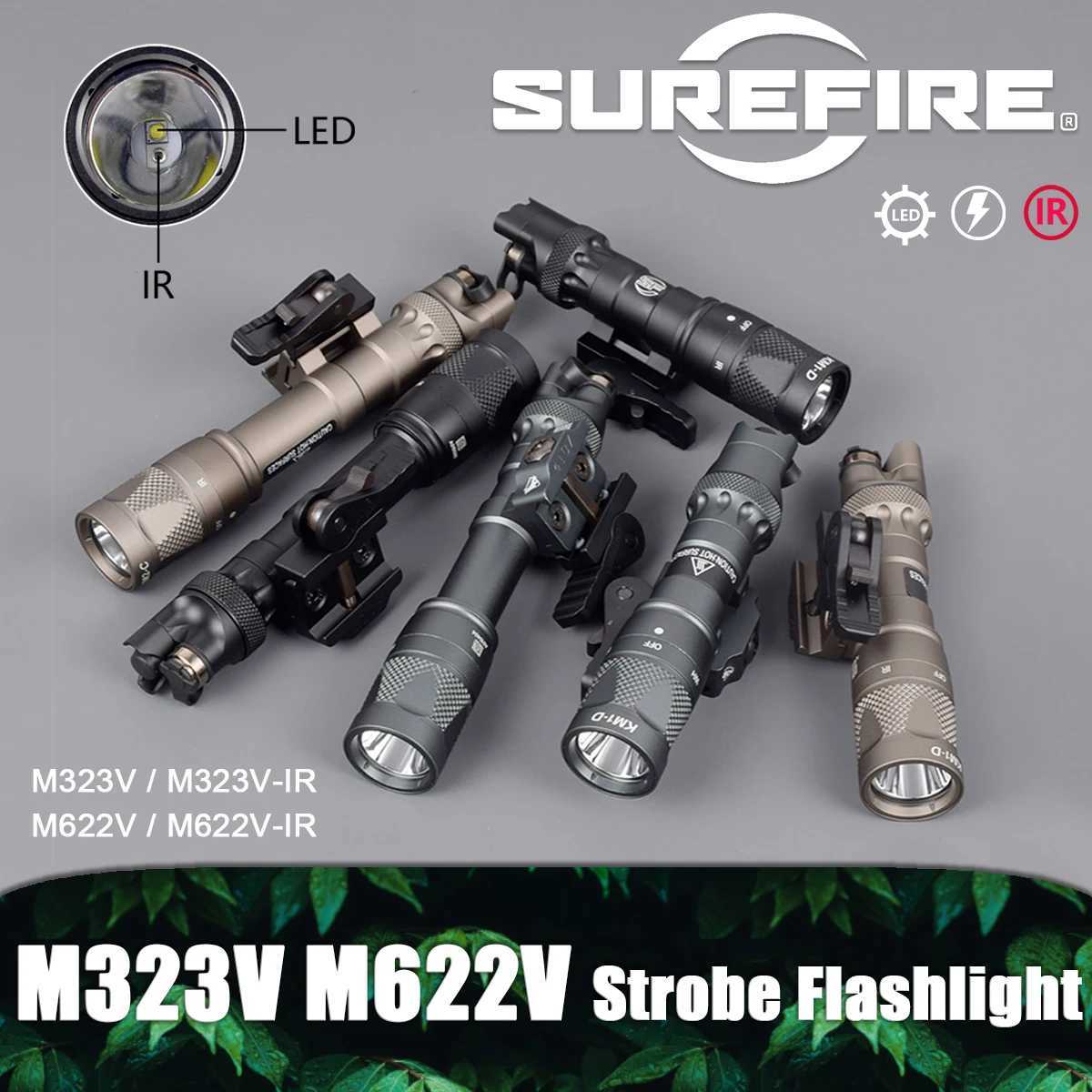 Airsoft M300 M323V M622V M600 Upgrade Weapon Gun LED Flashlight M323V-IR M622V-IR Strobe IR Infrared Output Scout Light R250728