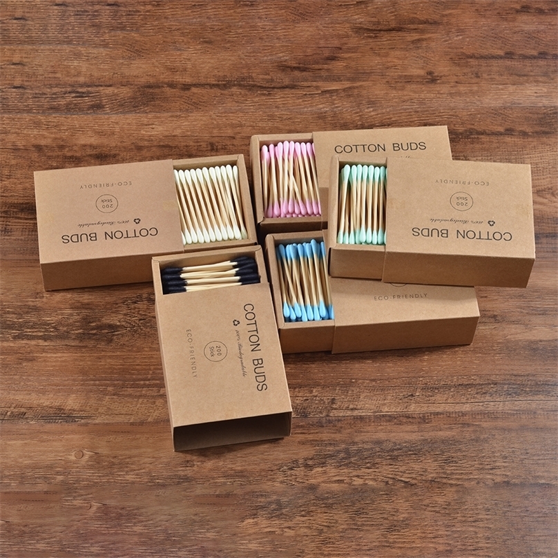 Cotton Double Head 1000Pcs Color Mix Bamboo Adults Makeup Cotton Swab Microbrush Wood Sticks Nose Ears Cleaning Health Tools 250729