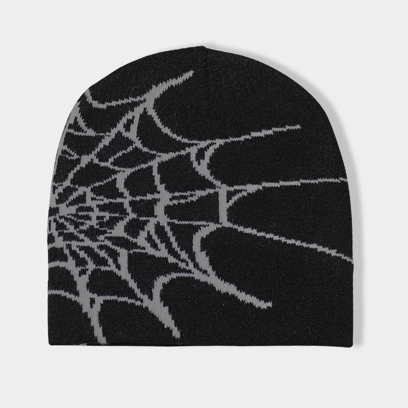 Unisex Spider Web Hip Hop Knit Beanie Mens Y2K Stretch Warm Hat Womens Fashion Cap Outdoor Sun Protection 250724