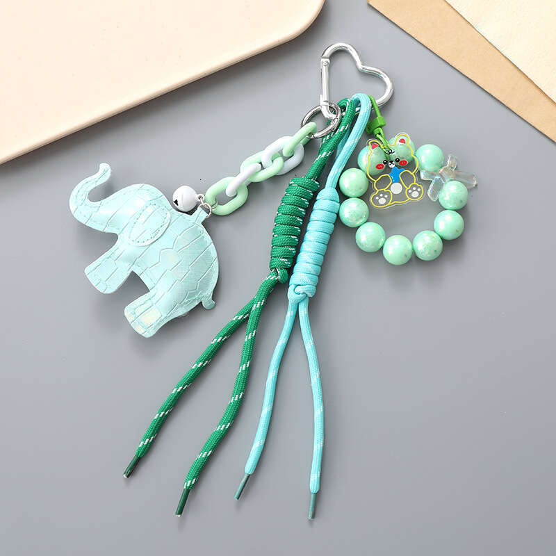 INS New Braided Rope Fashion Versatile Miu Style Bag Charm Cartoon Elephant Keychain Pendant