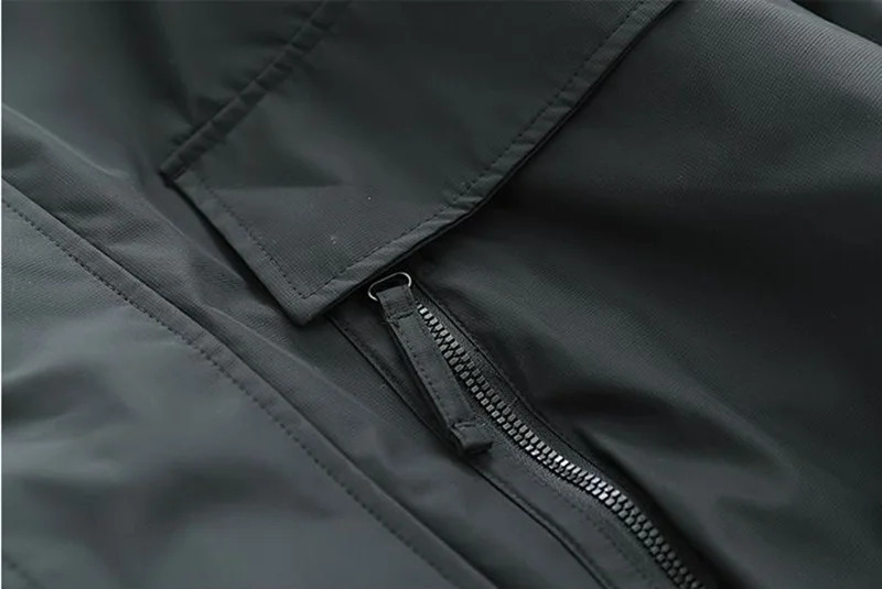 Oversized Army Green Hooded Bomber Jacket Men Women Harajuku Long Sleeve Zipper Solid Cargo Coats Outdoor Loose Autumn Coats 250729