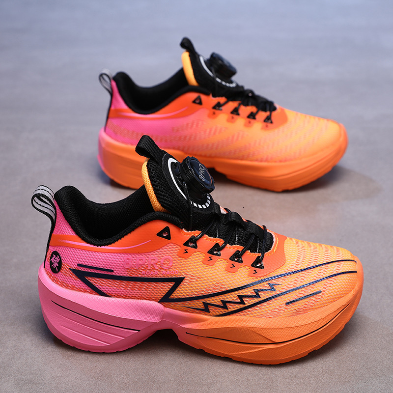 Carbon Plate Boys Elementary School Entrance Exam Sports Rotating Button Running Shoes Women 40