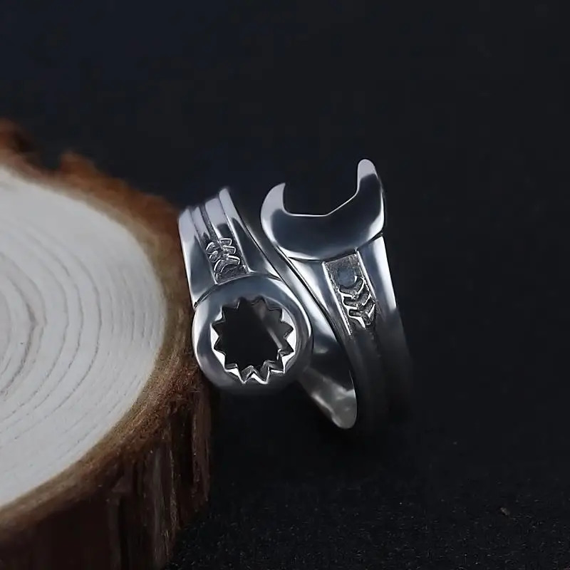 Adjustable Wrench Ring Vintage Men Punk Ring 250729