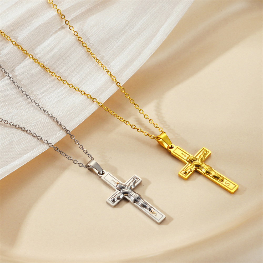 Titanium Steel Necklace for Women, Unique Cross Pendant, Niche Design Fashion Trendy Collarbone Chain Jewelry for Women