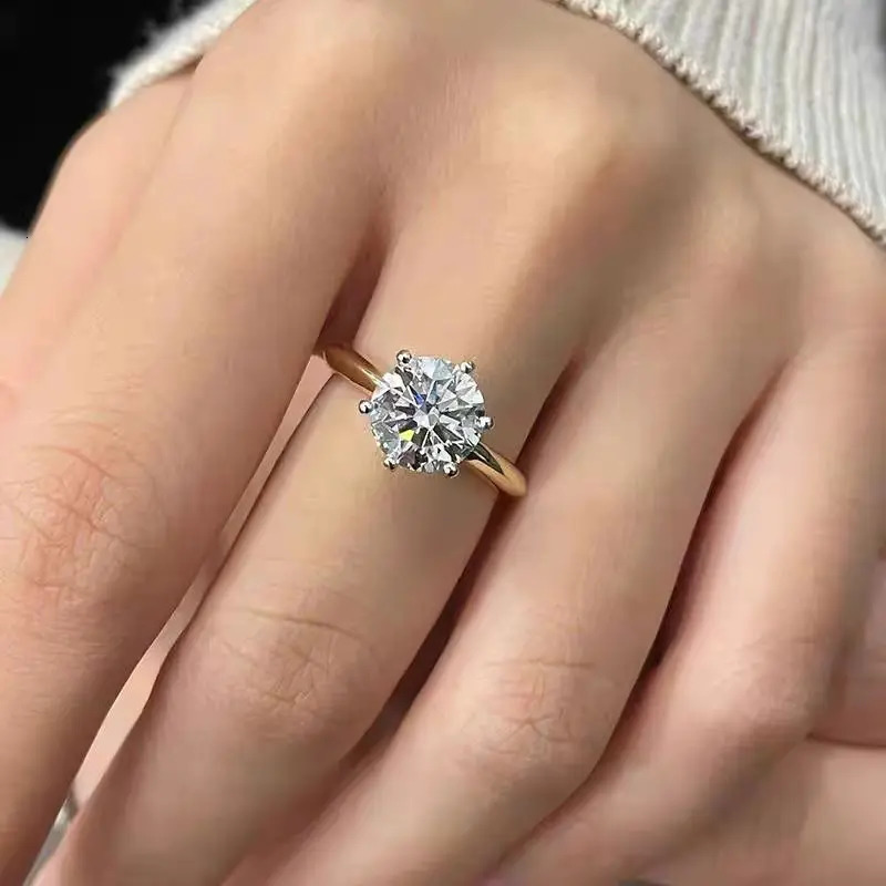 2-8CT Ring VVS1 Lab Diamond Solitaire Ring for Women Engagement Promise Wedding Band Jewelry 250729