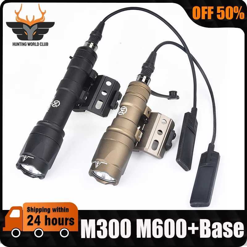 Vadsn SF M600 M300 M600C M300A Airsoft Powerful Flashlight Tactical Scout Rifle Gun Weapon LED Light With Offset Base XJ250728