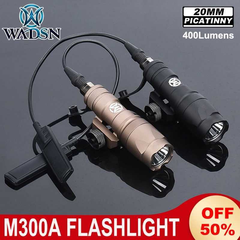 VadSn M300A MINI Scout Light 400 Lumens Tactical M300C Outdoor Hunting Flashlight White LED Spotlight Switch Set Fits 20MM Rail R250728