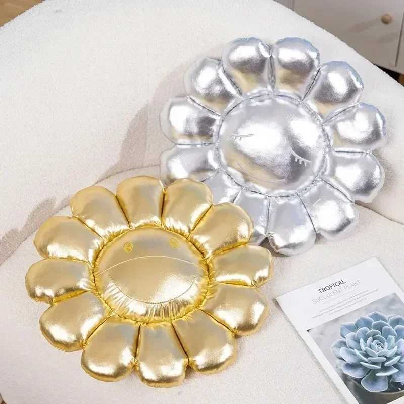 esthetic Flower Plush Cushion Cute Cartoon Rainbow Flower Stuffed Pillow Sofa Decorative Cushion Office Rest Back Cushion Decor Z250729